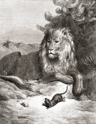 The Lion and the Mouse, from a late 19th century edition of Fables de La Fontaine